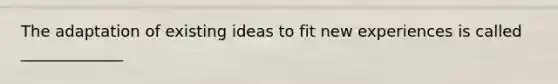 The adaptation of existing ideas to fit new experiences is called _____________