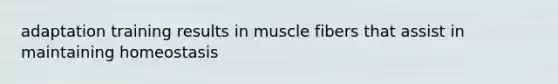 adaptation training results in muscle fibers that assist in maintaining homeostasis