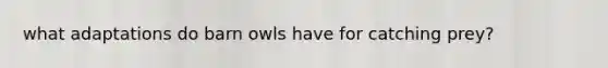 what adaptations do barn owls have for catching prey?