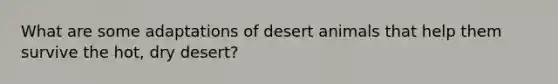 What are some adaptations of desert animals that help them survive the hot, dry desert?