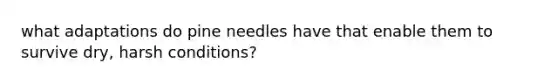 what adaptations do pine needles have that enable them to survive dry, harsh conditions?