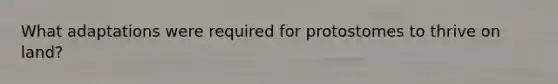 What adaptations were required for protostomes to thrive on land?