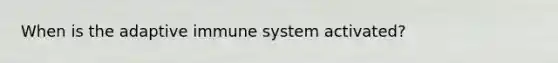 When is the adaptive immune system activated?