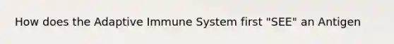 How does the Adaptive Immune System first "SEE" an Antigen