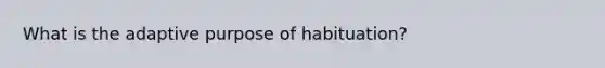 What is the adaptive purpose of habituation?