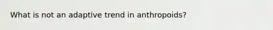 What is not an adaptive trend in anthropoids?