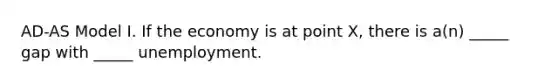 AD-AS Model I. If the economy is at point X, there is a(n) _____ gap with _____ unemployment.