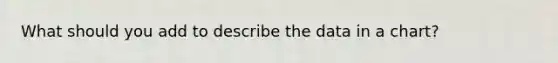 What should you add to describe the data in a chart?