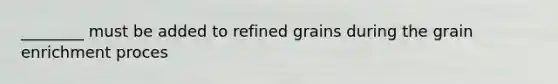 ________ must be added to refined grains during the grain enrichment proces