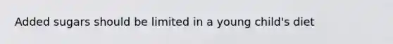 Added sugars should be limited in a young child's diet