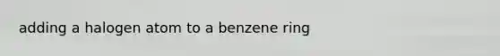 adding a halogen atom to a benzene ring