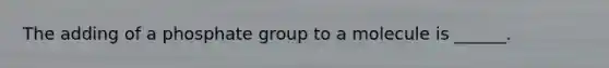 The adding of a phosphate group to a molecule is ______.