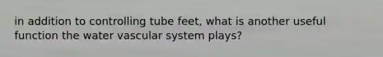 in addition to controlling tube feet, what is another useful function the water vascular system plays?