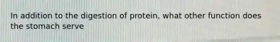 In addition to the digestion of protein, what other function does the stomach serve