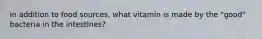 in addition to food sources, what vitamin is made by the "good" bacteria in the intestines?