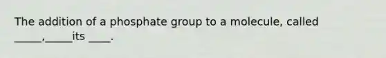 The addition of a phosphate group to a molecule, called _____,_____its ____.