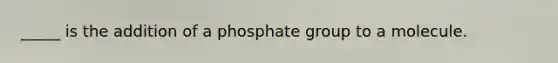 _____ is the addition of a phosphate group to a molecule.