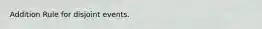 Addition Rule for disjoint events.