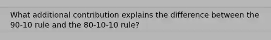 What additional contribution explains the difference between the 90-10 rule and the 80-10-10 rule?