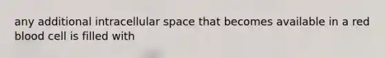 any additional intracellular space that becomes available in a red blood cell is filled with