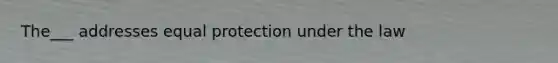 The___ addresses equal protection under the law