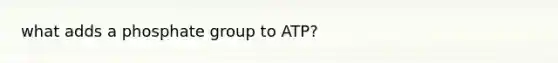 what adds a phosphate group to ATP?