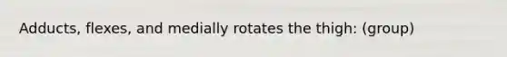 Adducts, flexes, and medially rotates the thigh: (group)