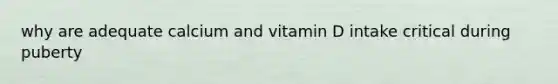 why are adequate calcium and vitamin D intake critical during puberty