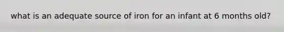 what is an adequate source of iron for an infant at 6 months old?