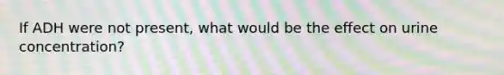 If ADH were not present, what would be the effect on urine concentration?
