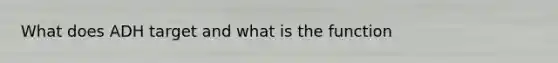 What does ADH target and what is the function