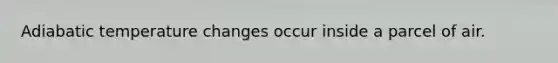Adiabatic temperature changes occur inside a parcel of air.