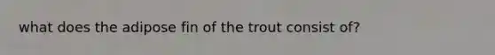 what does the adipose fin of the trout consist of?