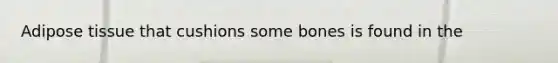 Adipose tissue that cushions some bones is found in the