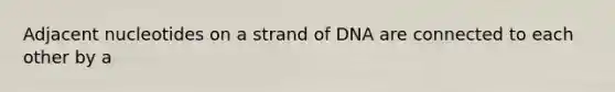 Adjacent nucleotides on a strand of DNA are connected to each other by a