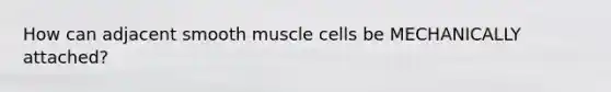 How can adjacent smooth muscle cells be MECHANICALLY attached?