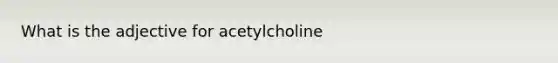 What is the adjective for acetylcholine