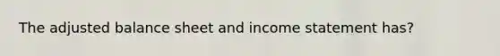 The adjusted balance sheet and income statement has?