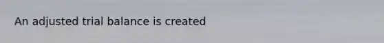 An adjusted trial balance is created