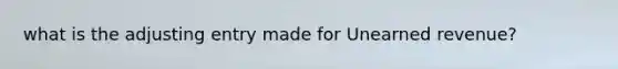 what is the adjusting entry made for Unearned revenue?
