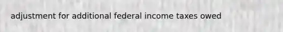 adjustment for additional federal income taxes owed