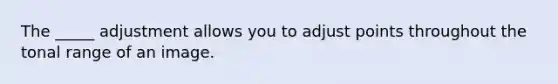 The _____ adjustment allows you to adjust points throughout the tonal range of an image.