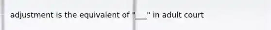 adjustment is the equivalent of "___" in adult court