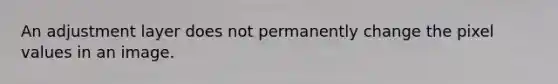 An adjustment layer does not permanently change the pixel values in an image.