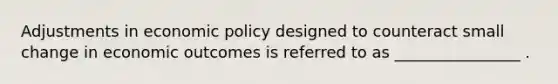 Adjustments in economic policy designed to counteract small change in economic outcomes is referred to as ________________ .