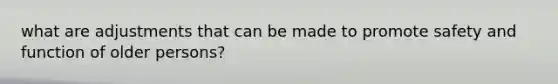 what are adjustments that can be made to promote safety and function of older persons?