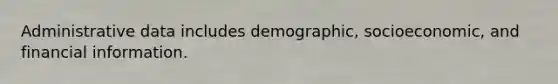 Administrative data includes demographic, socioeconomic, and financial information.