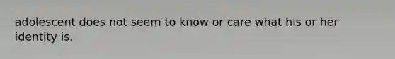 adolescent does not seem to know or care what his or her identity is.