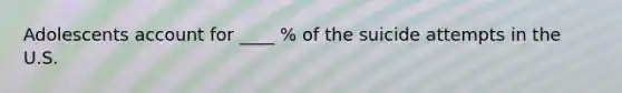 Adolescents account for ____ % of the suicide attempts in the U.S.