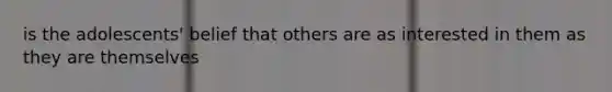 is the adolescents' belief that others are as interested in them as they are themselves